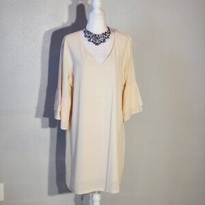 BELONGSCI BLOUSON DRESS BEIGE 3/4 SLEEVE SIZE 2X